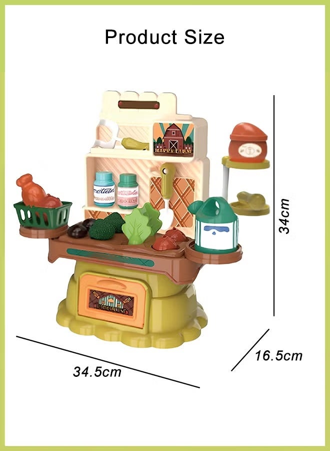 Kids Pretend Toy Set arm Themed Pretend Playset,27Pcs Planting Toy with Watering Can and Shovel, Plastic Planting Vegetable Farm Food Preschool Toys STEM Educational Toy for Girls Boys Gift - Image 2