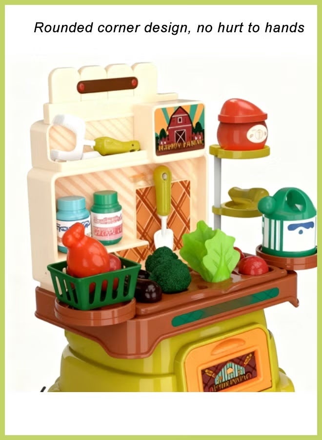 Kids Pretend Toy Set arm Themed Pretend Playset,27Pcs Planting Toy with Watering Can and Shovel, Plastic Planting Vegetable Farm Food Preschool Toys STEM Educational Toy for Girls Boys Gift - Image 4