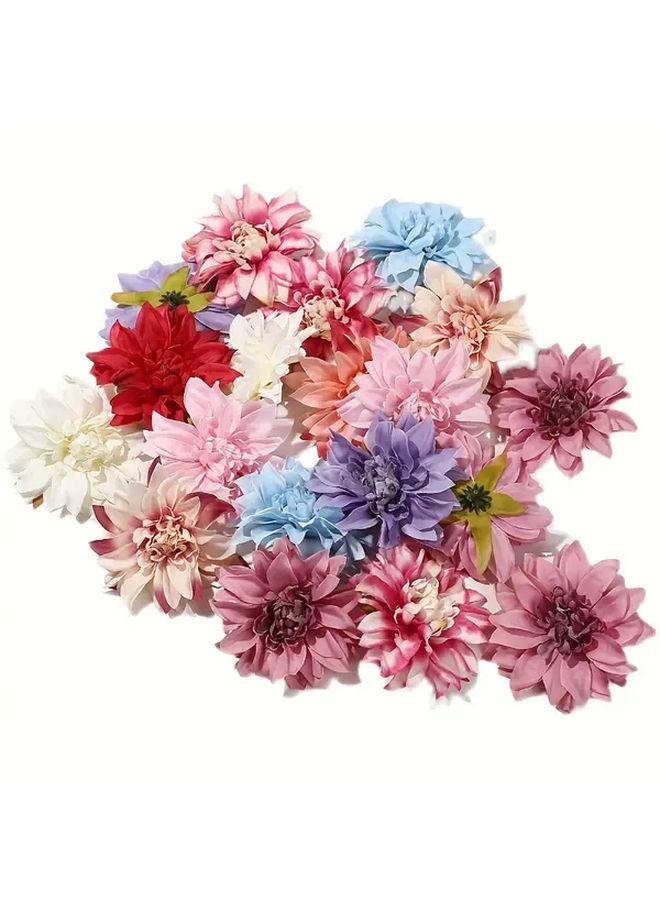 Light Pink Artificial Chrysanthemum Flowers Bouquet 10pcs Faux Fabric Floral Decor - Image 5