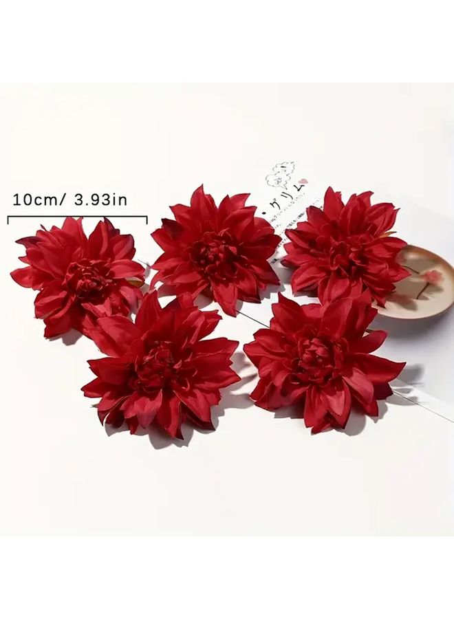 Light Pink Artificial Chrysanthemum Flowers Bouquet 10pcs Faux Fabric Floral Decor - Image 3