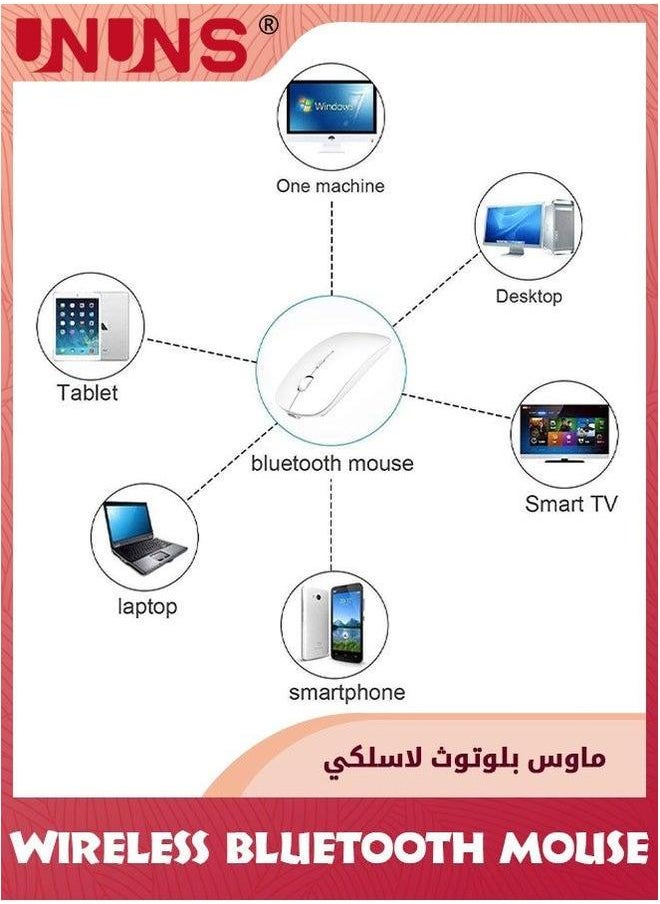 UNUNS Wireless Mouse,Bluetooth Mice,2.4GHz Mouse With USB Mini Receiver,Mouse For Laptop PC Computer Notebook,Optical Tracking Mice,Silent Mouse,Battery Powered,White  - Image 3