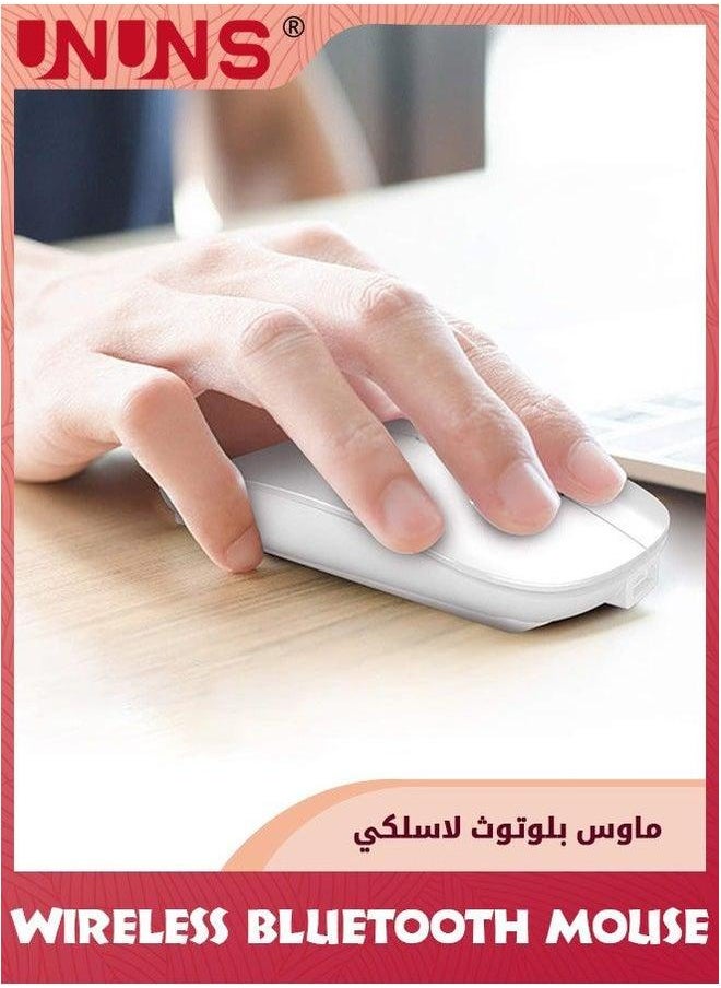 Wireless Mouse,Bluetooth Mice,2.4GHz Mouse With USB Mini Receiver,Mouse For Laptop PC Computer Notebook,Optical Tracking Mice,Silent Mouse,Battery Powered,White