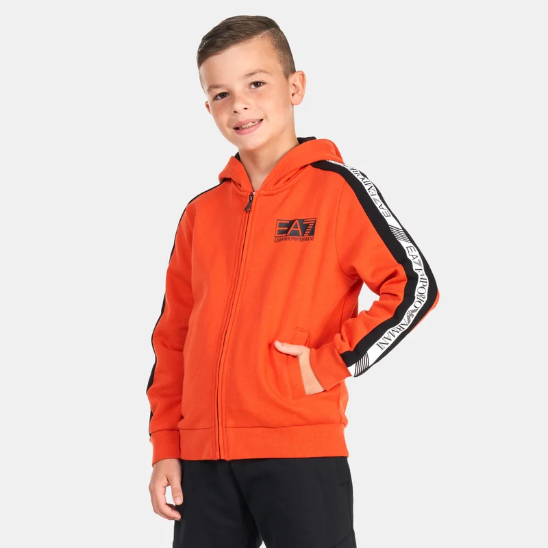 EA7 Emporio Armani Kids' Train Logo Series Hooded Jacket
