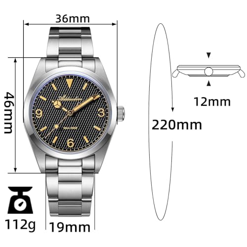 ADDIESDIVE Elegant Mens Wrist Watches Easy to Read Waffle Dial 100 M Waterproof VH Sweep Second Movement Super Lume Quartz Analog Watches for Unisex - Image 3