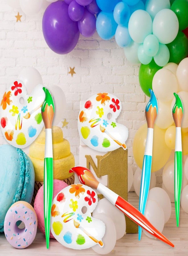 Denylo pro 6 Pcs Inflatable Large Paint Brush Balloons with Color Palette Balloon Set Paint Brush Balloons Decor for Back to School Party Photo Prop Classroom Office Supplies - Image 5