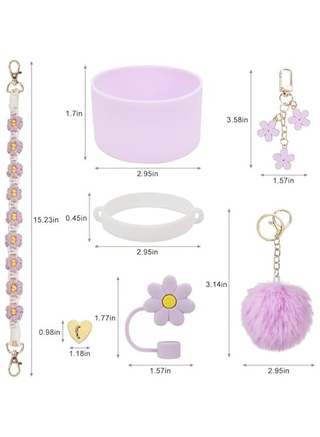 بيوينتي مجموعة اكسسوارات اكواب ستانلي تتضمن حزام مقبض زجاجة المياه، قاعدة كوب ستانلي سيليكون، غطاء ماصة سيليكون، دلايات ستانلي لكوب ستانلي 40 اونصة و30 اونصة - Image 3