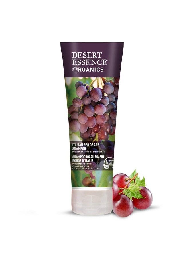 DESERT ESSENCE - Italian Red Grape Shampoo 8 Fl Ounce Pack Of 2 Protection For Color Treated Hair Antioxidants Healthier & Smoother Vitamin B5 Sugar & Coconut Oil Cleansers - Image 1