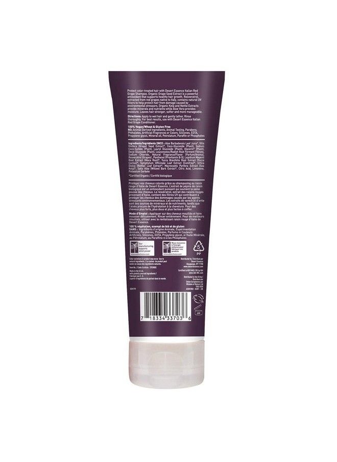 DESERT ESSENCE - Italian Red Grape Shampoo 8 Fl Ounce Pack Of 2 Protection For Color Treated Hair Antioxidants Healthier & Smoother Vitamin B5 Sugar & Coconut Oil Cleansers - Image 1