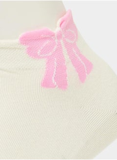 Styli Set of 2 - Ribbon Detail Ankle Length Socks  - Image 4