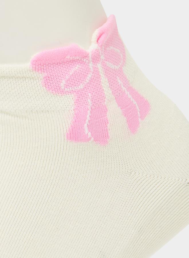Styli Set of 2 - Ribbon Detail Ankle Length Socks  - Image 4