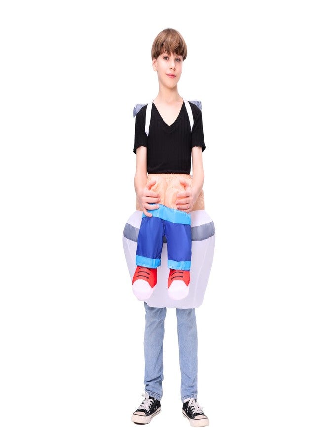 PTS Inflatable Costume Kid, Blow Up Ride On Toilet Costume for Halloween Inflatables Cosplay Party (L) - Image 4