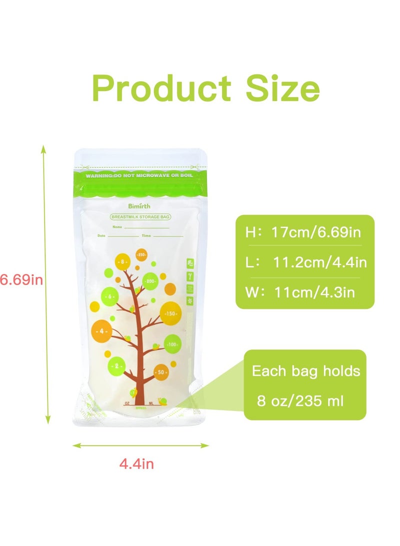 Breastmilk Storage Bags, 72 Count BPA Free Convenient Milk Storage Bags for Breastfeeding, 8oz/235ml, 2 Easy Pouring Spouts & Self-Standing Design - Image 2