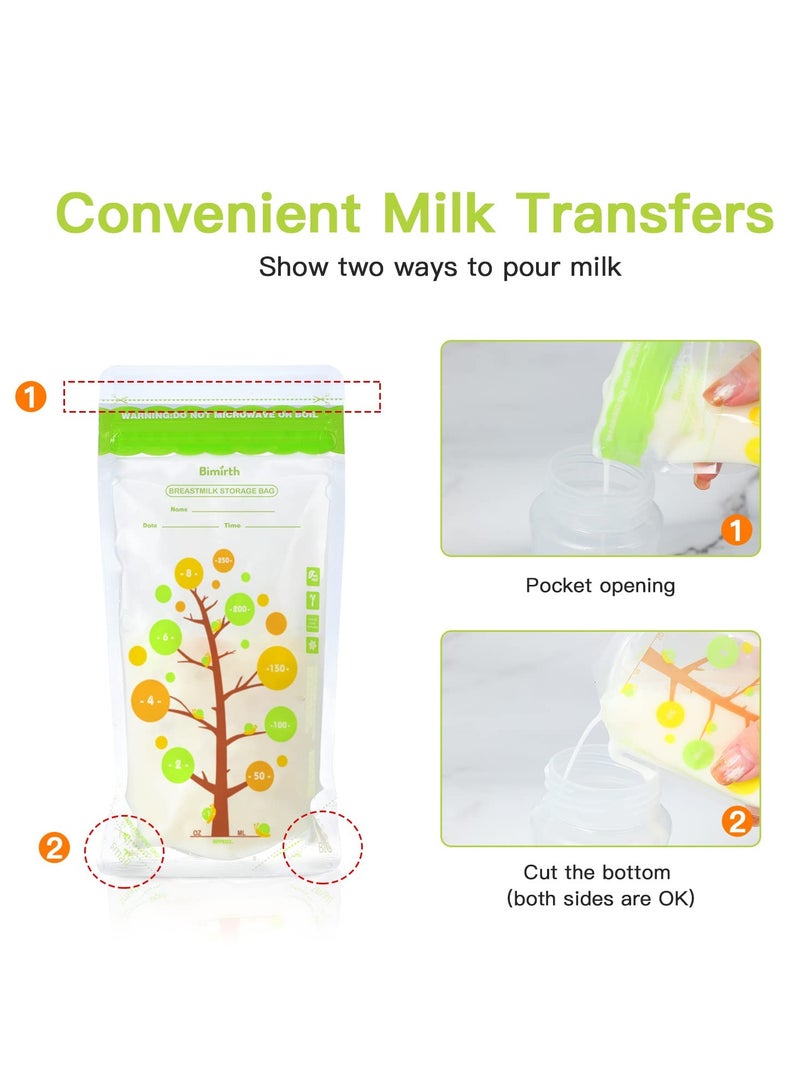 Breastmilk Storage Bags, 72 Count BPA Free Convenient Milk Storage Bags for Breastfeeding, 8oz/235ml, 2 Easy Pouring Spouts & Self-Standing Design - Image 4