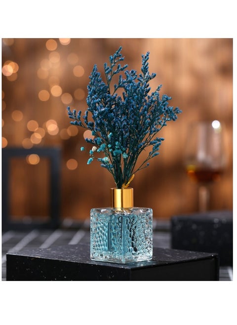 Blue Ocean Fraganced  80ml Flower Reed Diffuser Set Scent Diffuser With Sticks Home Fragrance Flower Diffuser For Home Office Bathroom Shelf