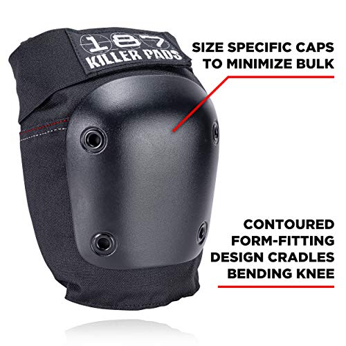 187 Killer Pads 187 وسادات قاتلة لركبة الطيران، أسود، صغير جداً - Image 3