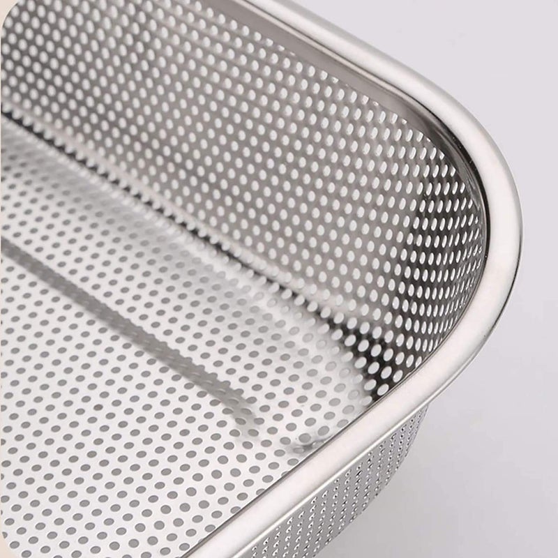 Cheet enterprise Dry Basket Steel Large Drip Tray Kitchen Drying Stand Mesh Sink Rectangular Basket Mesh 30x20x6cm Pack of 1 - Image 5
