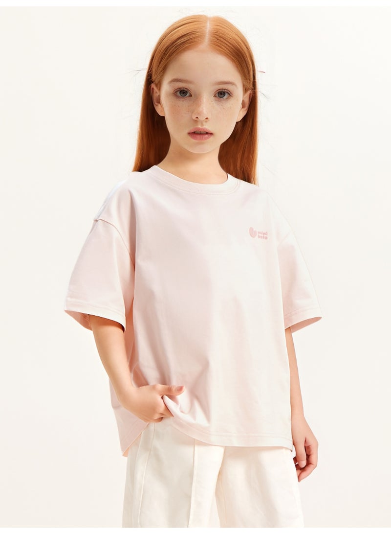 mini bala Unisex Kid Premium Soft Short - Sleeve T - Shirt, Breathable, Comfortable, Classic Crew Neck Design, Cute Logo Detail, Versatile for Daily Wear, Playdates Children's Casual Essential Top - Image 1