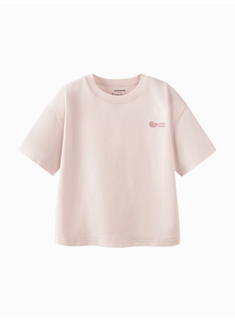 mini bala Unisex Kid Premium Soft Short - Sleeve T - Shirt, Breathable, Comfortable, Classic Crew Neck Design, Cute Logo Detail, Versatile for Daily Wear, Playdates Children's Casual Essential Top - Image 4