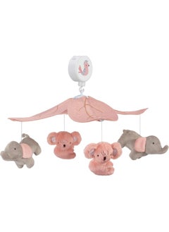 Lambs & Ivy Lambs & Ivy Calypso Pink/Gray Koala & Elephant Musical Baby Crib Mobile  - Image 3