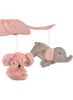 Lambs & Ivy Lambs & Ivy Calypso Pink/Gray Koala & Elephant Musical Baby Crib Mobile  - Image 2