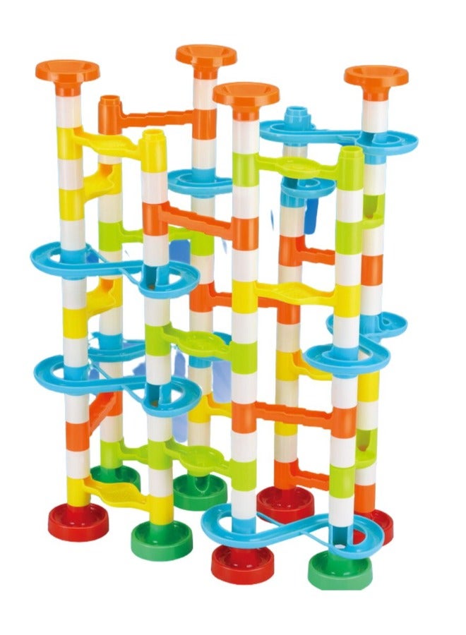KIDS GAMES Marble Run Premium Toy Set, Construction Building Blocks Toys for STEM Education 170 Plastic Pieces + Glass Marbles - Image 3