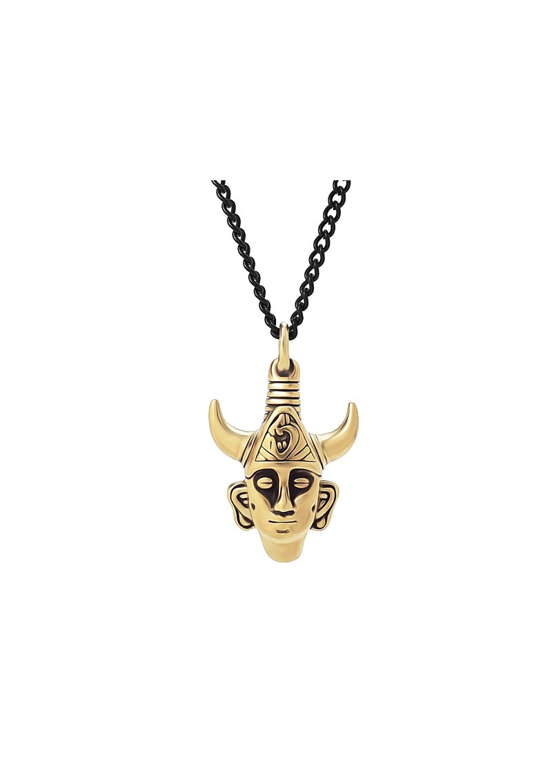Niche-Finds Niche-Finds Supernatural Inspired FULL 3D Samulet Dean's Amulet STAINLESS STEEL Protective Deans Necklace Deans Pendant Dean Winchester Mask Two Sideed  - Image 1