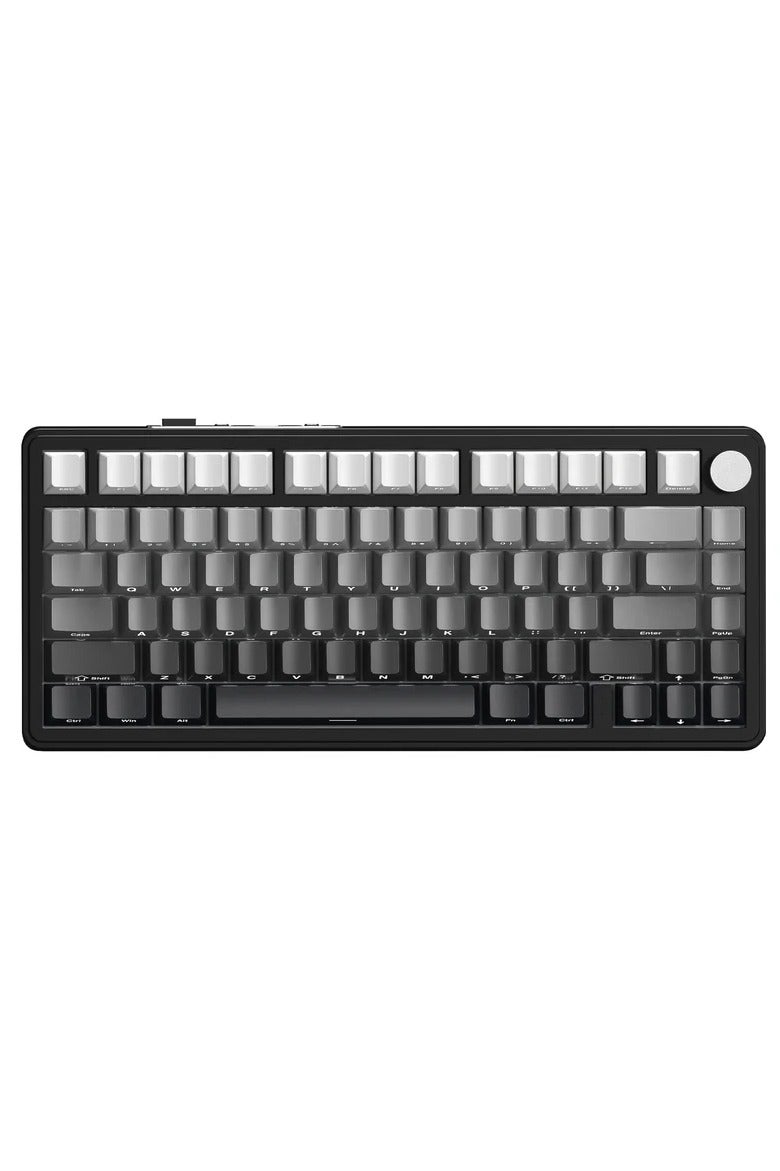 هجوم القرش لوحة المفاتيح الميكانيكية هجوم القرش X85 اللاسلكية ثلاثية الأوضاع لوحة مفاتيح ميكانيكية بنسبة 75% مع مقبض CNC وبطانة من 5 طبقات وقابلة للتبديل السريع وإضاءة خلفية RGB يمكن تبديل تأثيرات الإضاءة المتعددة المدمجة لدعم إيقاع الموسيقى اللون ضوء القمر الليلي الابيض - Image 1