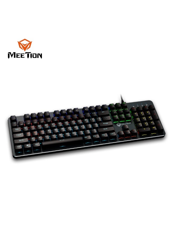 Meetion لوحة مفاتيح ميكانيكية أساسية Meetion MK007 كاملة المفاتيح مضادة للتداخل مع إضاءة LED ملونة قابلة للتخصيص مع مفاتيح ميكانيكية ماكرو عالية الجودة (عربي + فرنسي) - Image 3