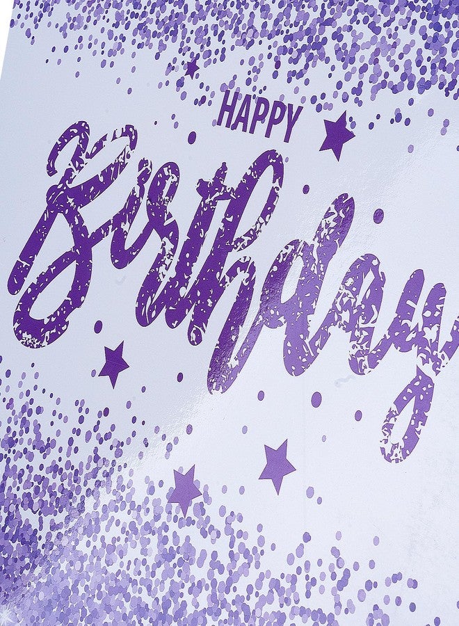 XiaosRen 12.6" Large Purple Happy Birthday Gift Bag with Card and Tissue Papers for Girls Women Kids Party Favor. - Image 3