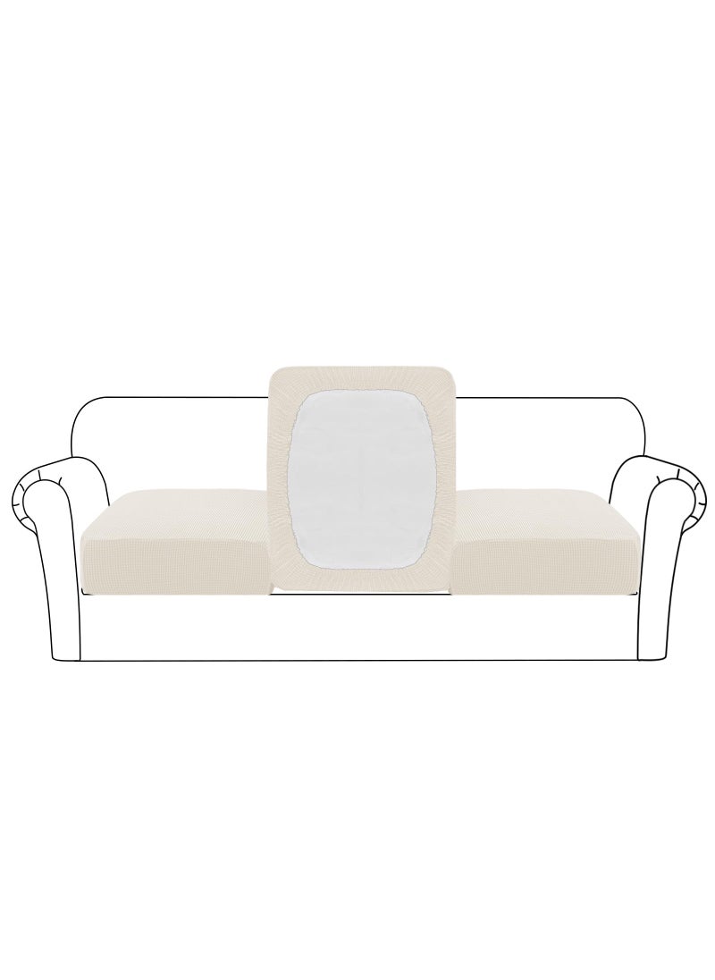 Flamingo P Flamingo P High Stretch Individual Seat Cushion Covers Sofa Slipcovers Couch Cushion Covers Sofa Covers Featuring Jacquard Textured Twill Fabric 3 Seat Cushion Cover Ivory 