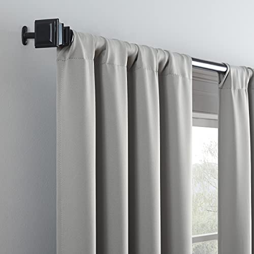 ECLIPSE Blackout Curtains for Bedroom-Darrell 37" x 84" Insulated Darkening Single Panel Rod Pocket Window Treatment Living Room, Grey - Image 2