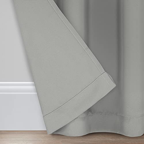 ECLIPSE Blackout Curtains for Bedroom-Darrell 37" x 84" Insulated Darkening Single Panel Rod Pocket Window Treatment Living Room, Grey - Image 3