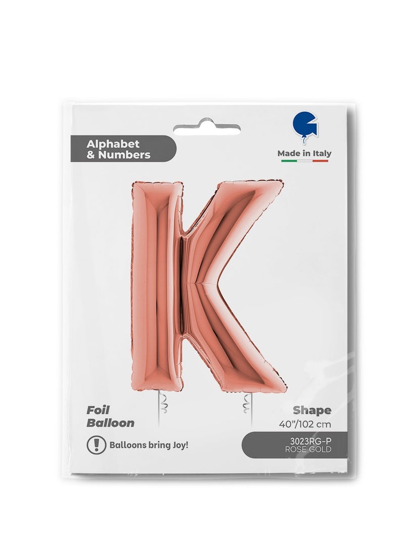 GRABO 40" Foil Balloon Letter K Rose Gold  - Image 2