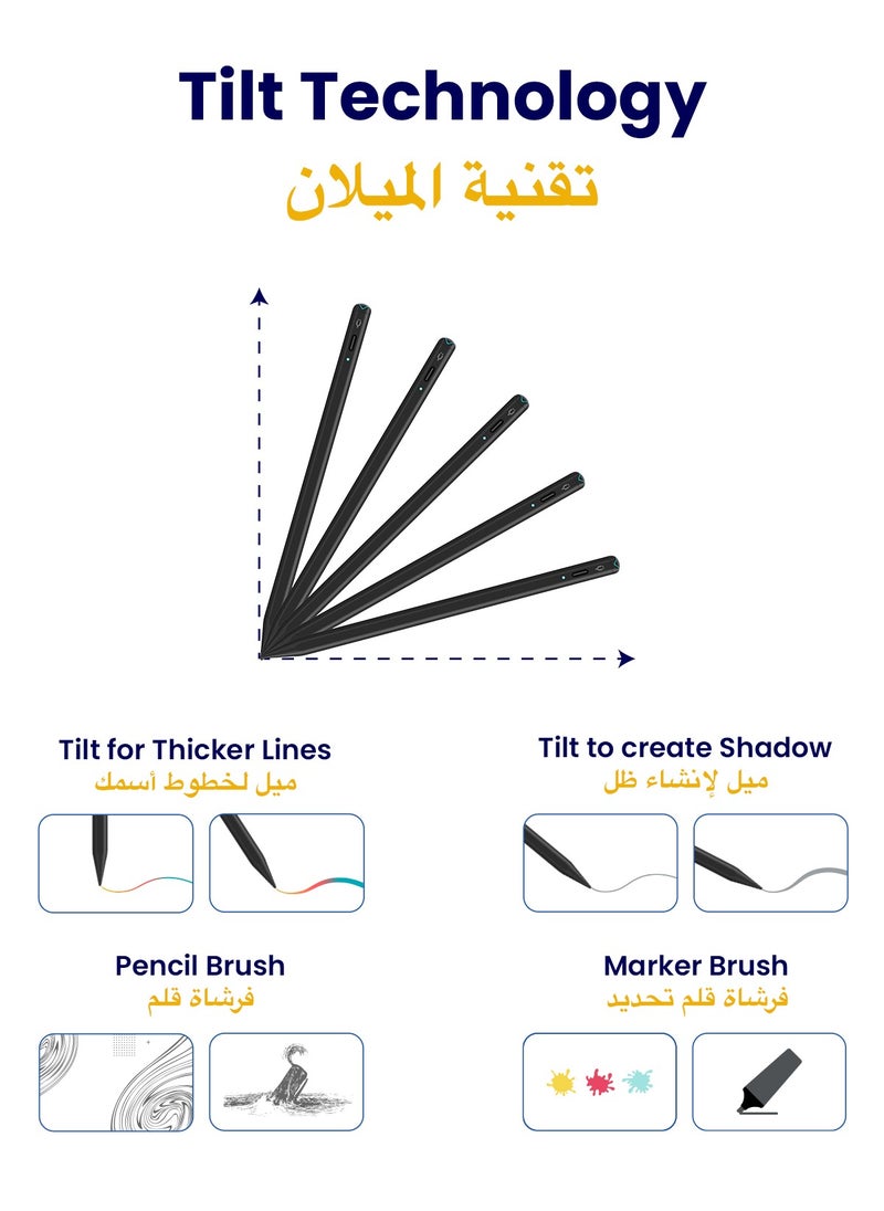 TinyMoose Active Digital Stylus iPad Pen Pencil Pro with Fast Charging For Apple iPad 2018 and Later Black Edition  - Image 5