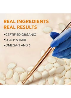 EELHOE Pumpkin Seed Oil, Organic Pumpkin Oil for Hair Growth, Pure Cold Pressed Hair Oil Nourishes Dry Damaged Hair and Moisturizes Skin, Pumpkin Essential Oil for Face Skin Care Hair Loss Treatment-60ml  - Image 4