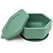 Tiny Twinkle Silicone Suction Bowl with Lid for Baby and Toddler 100 Silicone BPA Free Microwave Safe Suction Bowls For Baby Snack Containers For Toddlers Olive - Image 2