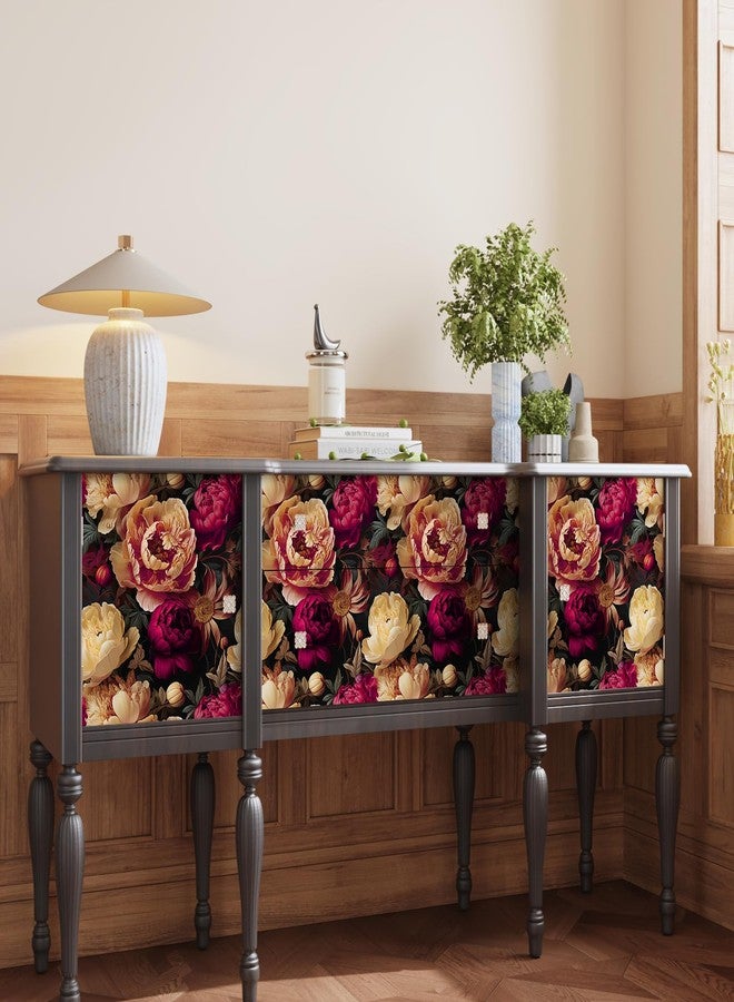 CRE8TIVE Vintage Peonies Floral Wallpaper, Dark Floral Peel and Stick, 12"x118", Removable, Self-Adhesive, Waterproof, 9.83 sq ft per Roll - Image 5