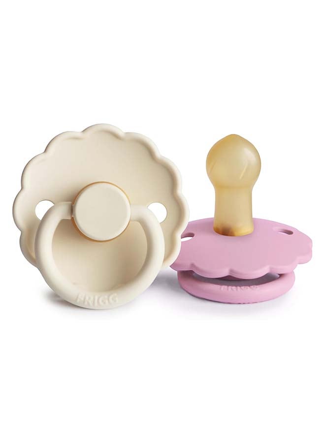 FRIGG Daisy Latex Baby Pacifier 0-6M 2-Pack Poppy/Lupine - Size 1