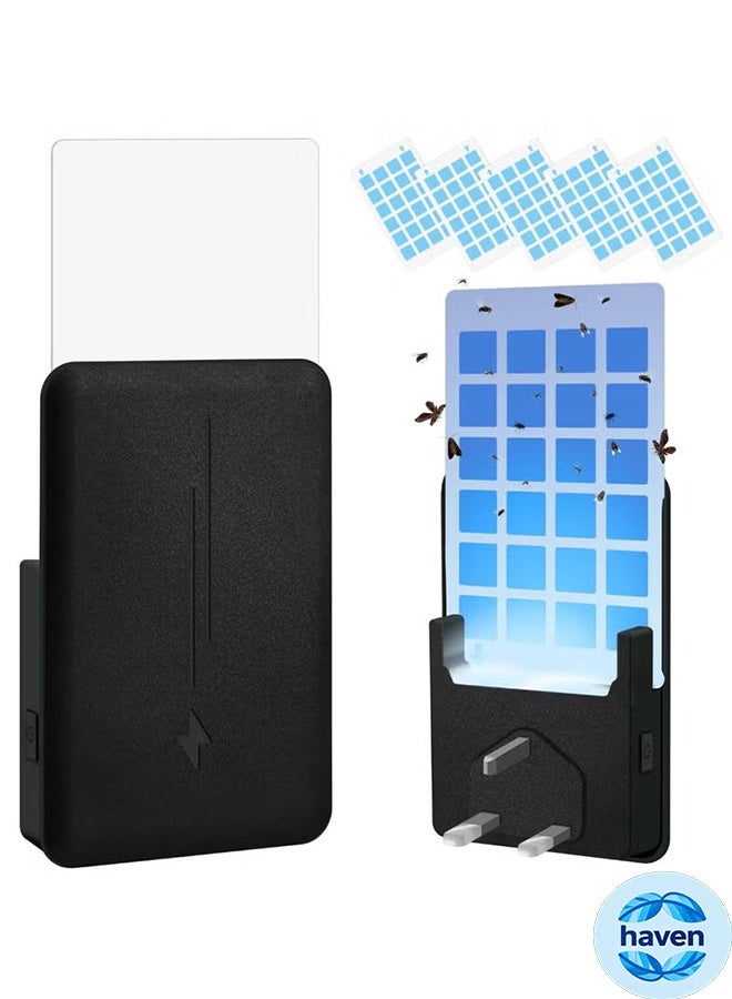 هافن الطيران فخ داخلي، FLly القاتل التوصيل في الطيران فخ الحشرات للفواكه الطيران، Gnat، العثفة، البعوض الحشرات فخ القبض مع ضوء الليل، خالية من الضوضاء وسهلة الاستخدام، مثالية للمطبخ غرفة النوم المنزل (الأسود) - Image 1