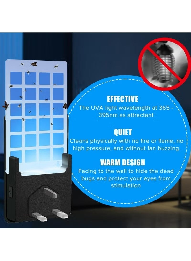 هافن الطيران فخ داخلي، FLly القاتل التوصيل في الطيران فخ الحشرات للفواكه الطيران، Gnat، العثفة، البعوض الحشرات فخ القبض مع ضوء الليل، خالية من الضوضاء وسهلة الاستخدام، مثالية للمطبخ غرفة النوم المنزل (الأسود) - Image 4