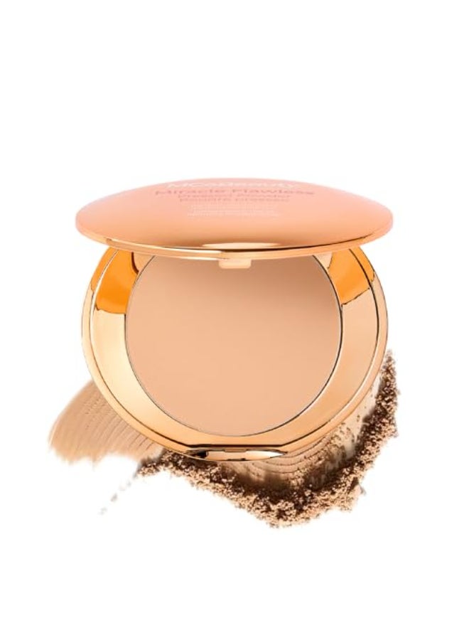 MCoBeauty بودرة مضغوطة خالية من العيوب من MCoBeauty 3 ظل دافئ متوسط مع مستخلص زهرة الورد وزيت اللوز الحلو تساعد في إنهاء وتحسين مظهر المكياج - Image 1