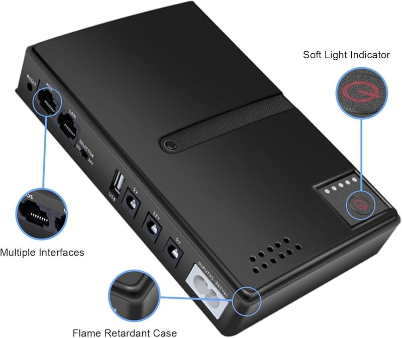 Mini DC UPS Uninterruptible Power Supply 36W For Router Optical Cat Monitor Backup 5V 9V 12V US Plug - Image 3
