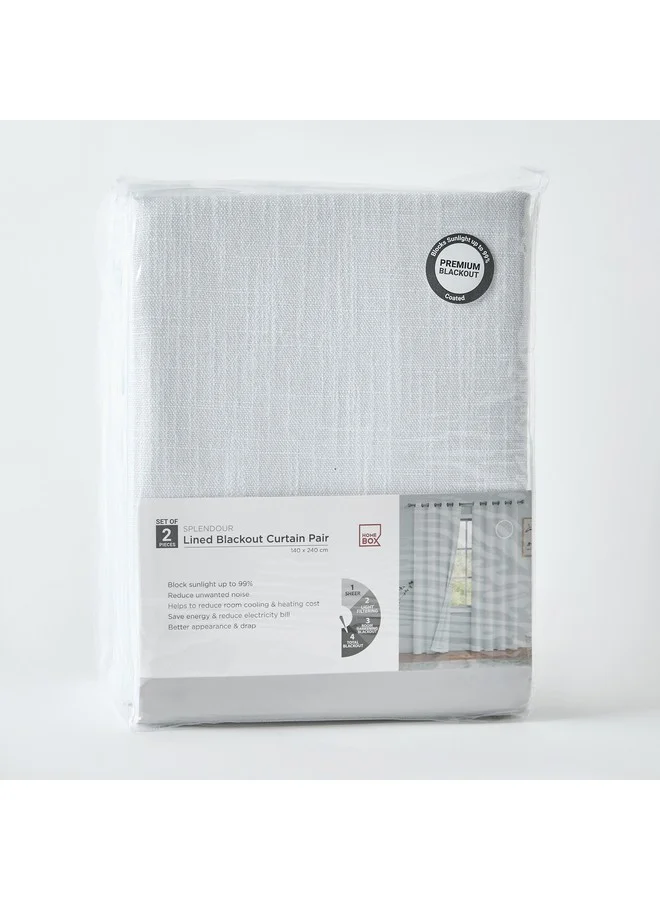 Home Box Splendour 2 Piece Blackout Lined Curtain Set 140 x 240 cm