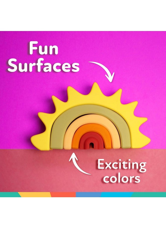 Nuby Nuby Soft Silicone Stackable Sun Interactive Toy for Early Development, Creativity, 12+ Months  - Image 2