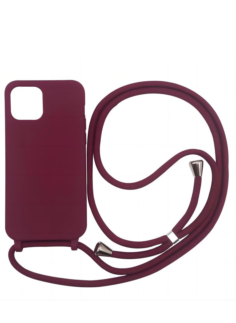 Generic - Apple iPhone 15 Pro Max Edge Case Cover With Textile Hanging Rope Red - Image 1