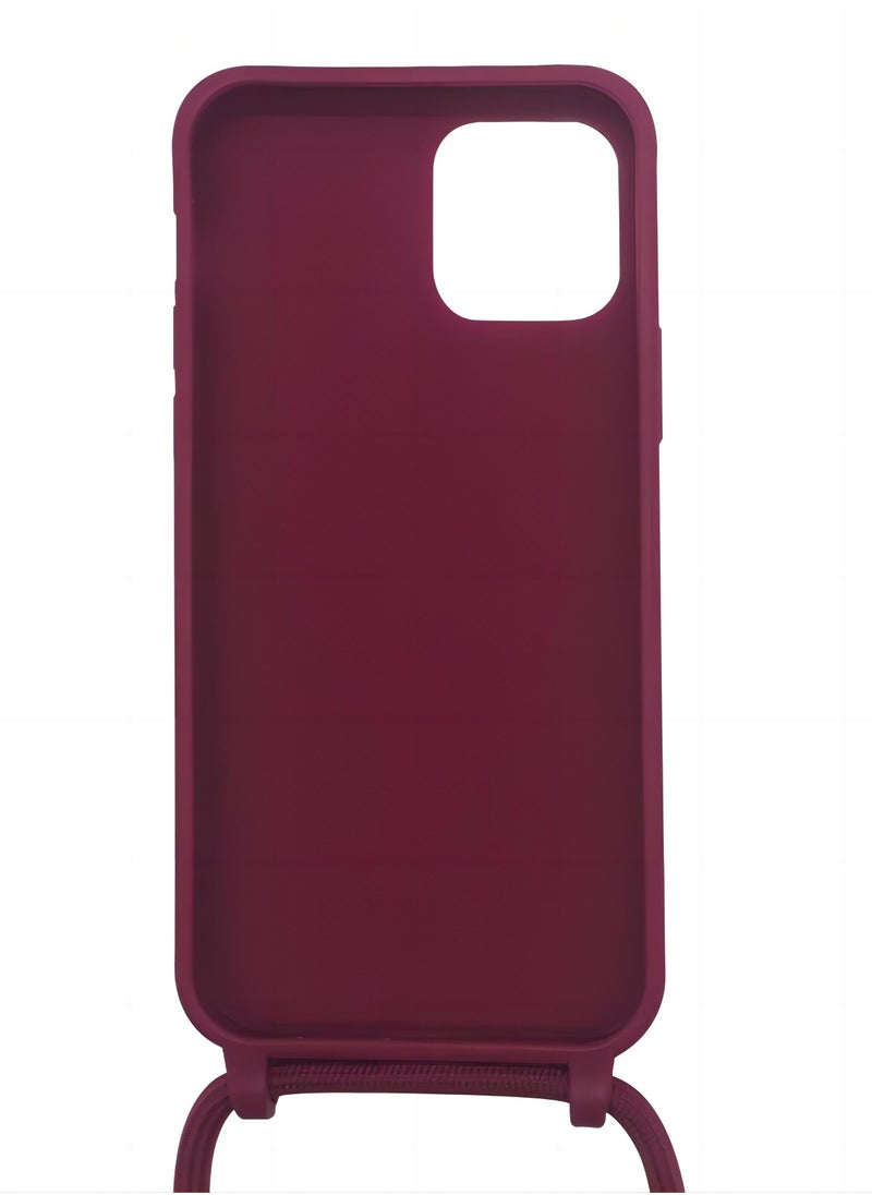 Generic - Apple iPhone 15 Pro Max Edge Case Cover With Textile Hanging Rope Red - Image 1