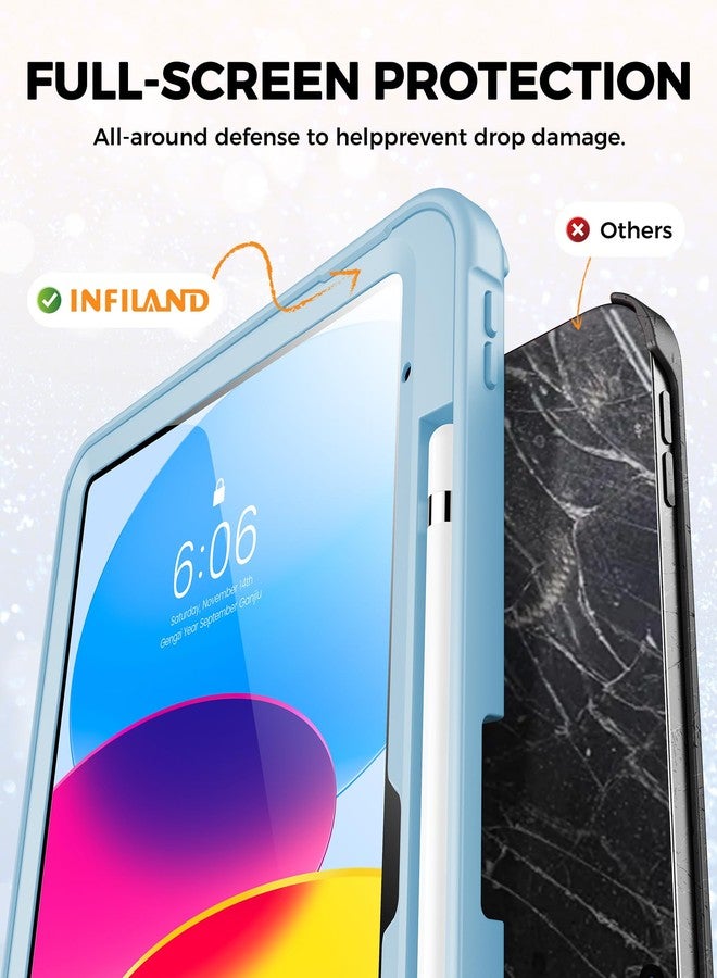 INFILAND Kids Case for iPad A16 11 inch 11th Generation,iPad 10th Generation Case 10.9 Inch, Heavy Duty Shockproof Protective Cover with Kickstand, Glitter Cute Shell for Girls, Women (Blue) - Image 5