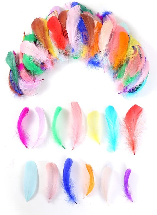 Flying feathers ٨٠٠ قطعة من الريش الملون، ٢٠ لونًا، ريش حرفي، ٣-٥ بوصات، ألوان قوس قزح متنوعة للأطفال، زينة يدوية لحفلات الزفاف، ريش طبيعي - Image 3
