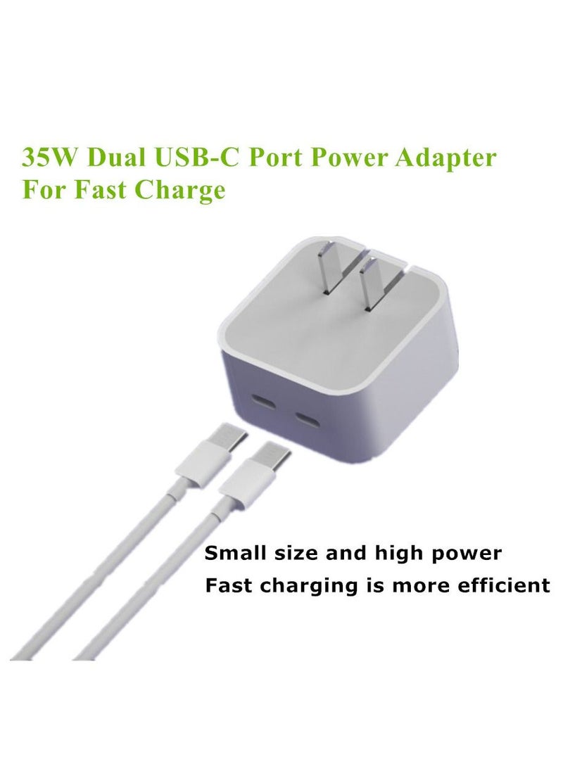 Generic - 35W Dual C Fast Charge Power Adaptor For iPhone 13 pro max 6-Piece Kit/5000mAh Power Bank/High-end Bluetooth Headphones/Magnetic protective case - Image 1