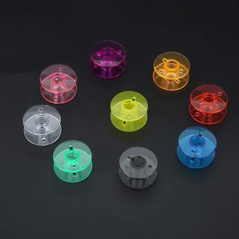 Yinhing 50PCS Double Deck Transparent Plastic Bobbins for Sewing Machine Colorful Sewing Thread Bobbins Set in Handy Storage Box - Image 5